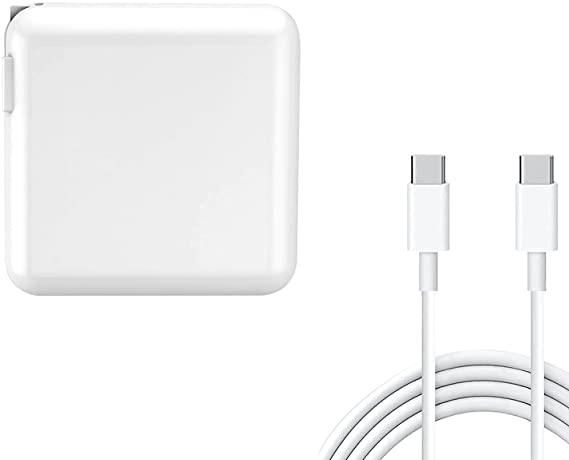 Replacement for 61W MacBook Laptop Charger,Type C Laptop Power Supply Adapter for MacBook Pro 12/13 Inch,MacBook Air 2018,with 6.56Ft USB C-C Cable