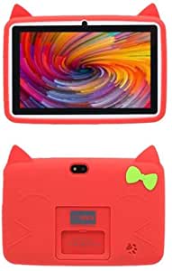 Kides Educational Tablet, Pre installed Educational Games - 7 Inch - 16GB Rom,1GB Ram, Free Gifts,Red