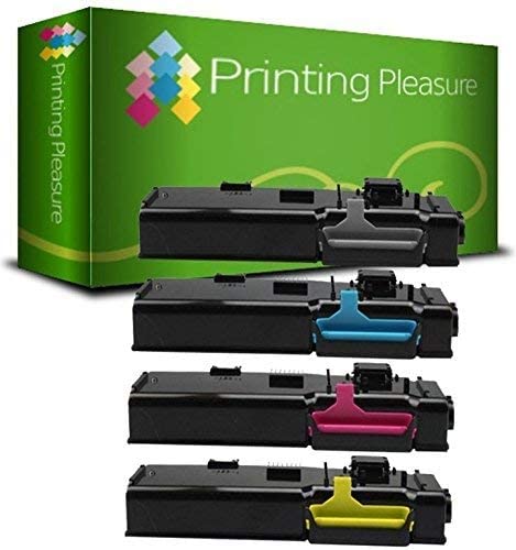 4 (FULL SET) Compatible Toner Cartridges for Xerox Phaser 6600 6600N 6600DN WorkCentre 6605 6605N 6605DN - Black/Cyan/Magenta/Yellow, High Yield