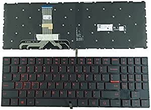 Laptop Replacement US Layout Red Backlit Keyboard for Lenovo Legion Y7000 Y7000P Y530 Y530P Y530-15ICH Y7000-2019 Y540-17IRH Y545 Black