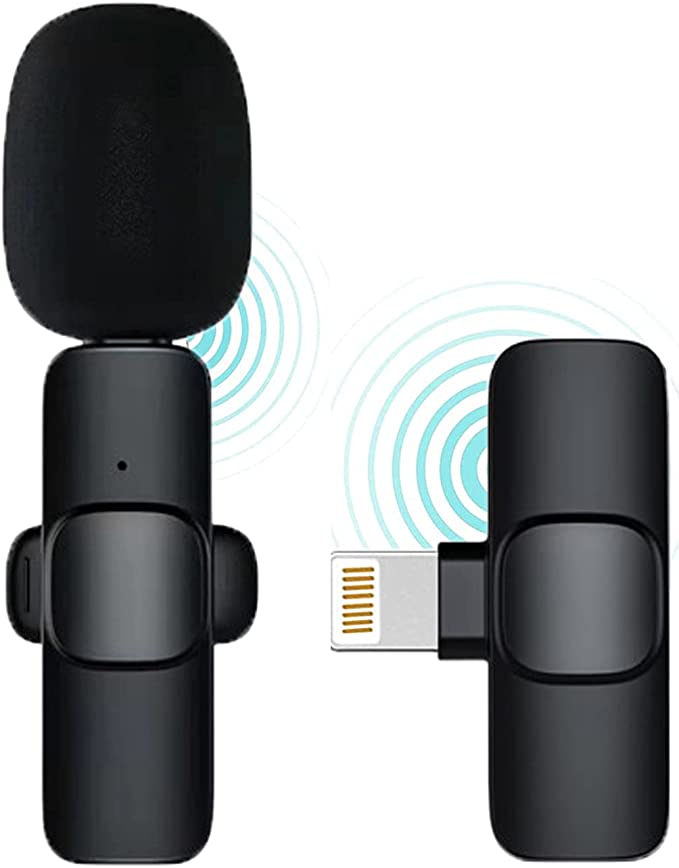 Bentifar Wireless Lavalier Microphone for iPhone iPad Mini Mic for YouTube Facebook Live Stream TikTok Vlog Zoom Video Recording - Noise Reduction/No APP & Bluetooth Needed (Black(Lightning))