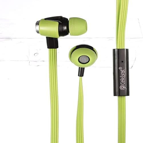 Set Of 2 Celebrat G9 Stereo Sound Wired Earphone With Microphone - Green