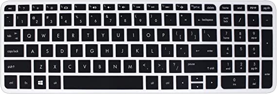 Keyboard Cover Skin Compatible for 15.6 inch HP Pavilion 15-ab 15-ac 15-ae 15-af 15-an 15-ak 15-ay 15-ax 15-as 15-ba 15-bc 15-bk Series, HP OMEN 15-ax, HP Envy x360 m6-ae151dx m6-p113dx m6-w (Black)