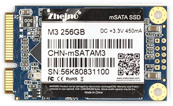 Zheino mSATA SSD 256GB M3 Internal Mini SATA SSD Drive 3D Nand Flash Solid State Drive for Mini PC Notebooks Tablets PC