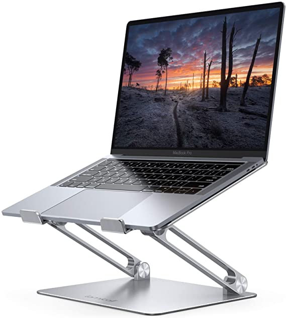 Lamicall Laptop Stand Riser Portable - Foldable Height Adjustable Ergonomic Computer Notebook Stand Holder Lift for Desk, Compatible with MacBook Air Pro, Dell XPS, HP (10-17'') - Silver