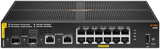 Aruba 6000 12G Class4 PoE 2G/2SFP 139W Switch - 12 port (R8N89A)