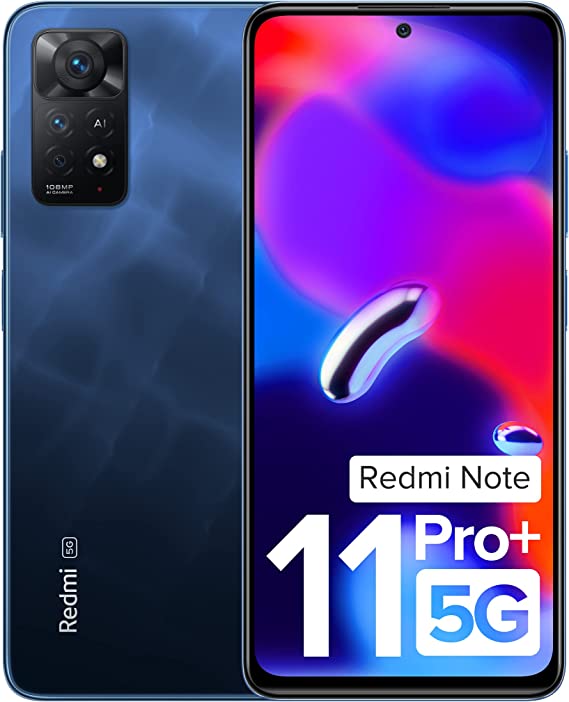 Redmi Note 11 Pro + 5G (Mirage Blue, 8GB RAM, 256GB Storage) | 67W Turbo Charge | 120Hz Super AMOLED Display | Additional Exchange Offers Available | Charger Included