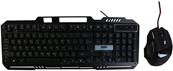 Admin AD 300 Wired Backlit Gaming Keyboard and Mouse Combo Mouse with Multimedia Keys Backlit Multicolor DPI Gamer for Windows PC Gamers (Multicolor)