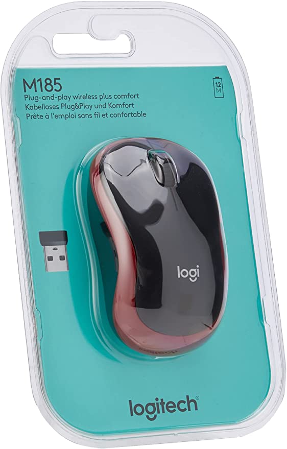 Logitech Mouse Wireless Red M185