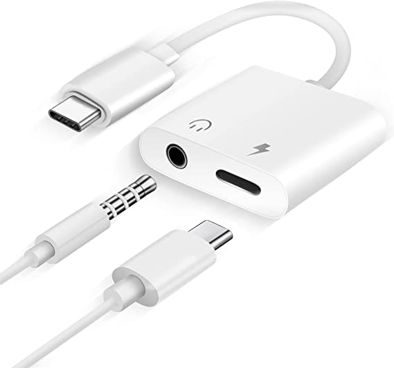 USB C to 3.5mm Headphone and Charger Adapter,Usb C Headphones Adapter Aux to Usb C Compatible with MacBook Pro, Ipad Pro, Huawei Mate 30 PRO,Samsung S10+ OnePlus 7 Pro Pixel 4 XL.