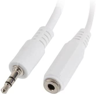 Keendex KX2563 Stereo Headphone Extension Cable 3.5mm Audio Cable, Male to Female, 60cm - White