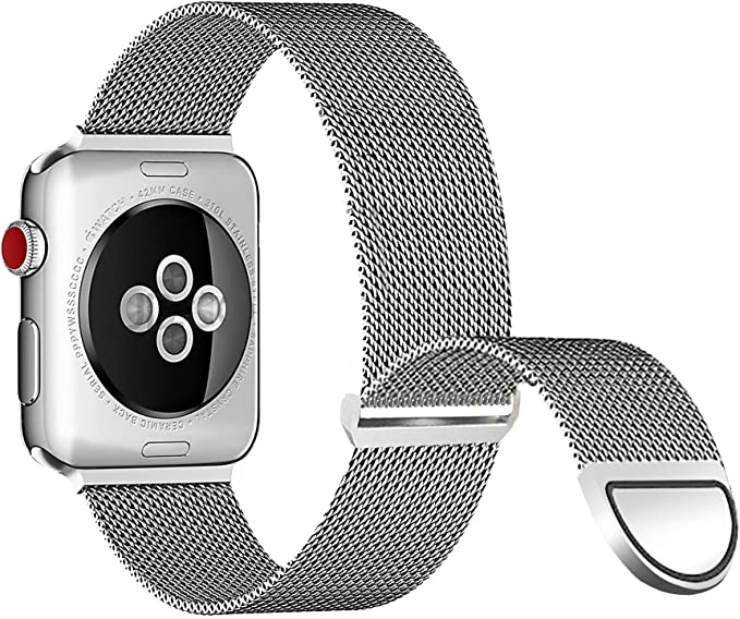 PROATL Metal Magnetic Band Compatible with Apple Watch Bands 41mm 40mm 38mm, Women Men Stainless Steel Mesh Loop Adjustable Strap Replacement Wristband for iWatch Series 7 6 5 4 3 2 1 SE [Sliver]