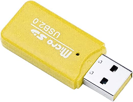 Mini USB 2.0 Card Reader for Micro SD Card TF card Adapter - Yellow