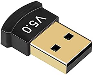 TERABYTE USB Wireless Bluetooth Mini Dongle Adapter V5.0 Bt Audio Receiver Supports Pc Computer Windows MAC iOS Desktop Laptop Mouse Keyboard Printers Headsets Speakers (Black) 08