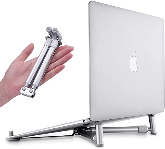 Portable Laptop Stand, Adjustable Aluminum Laptop Stand, Ergonomic Foldable Computer Holder Compatible with MacBook Air Pro, Dell XPS, HP and More 12-17” Laptops