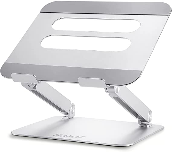 Laptop Stand, Adjustable Laptop Stand for Desk, Ergonomic Aluminum Computer Stand Metal Laptop Riser for Desk, Portable Laptop Holder Compatible for MacBook, HP, Dell Up to 17”