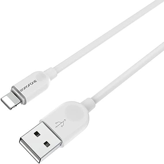 BoroFone BX14 Linkjet Lightning USB Cable Data And Charger 2 Meter 2.4A - White