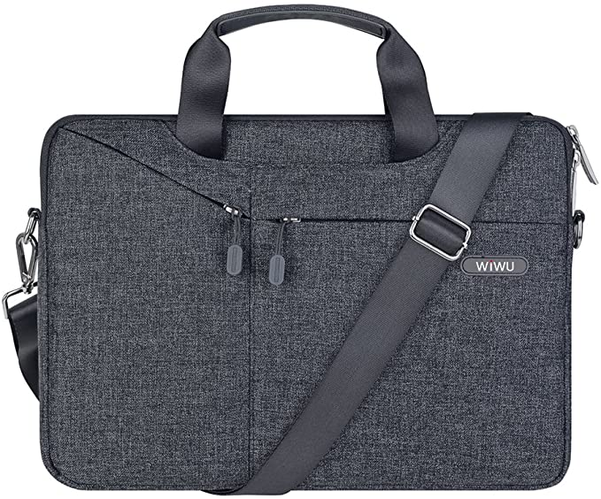 WIWU 15.6Inch Laptop Messenger Shoulder Bags with Multi-Pocket for 15.4Inch MacBook/MacBook Pro Retina, Surface Pro 4/3 / Dell/Notebook Cover Bag,Waterproof Business Computer Bag (15.6inch, Gray)