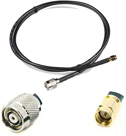 OHM - RP-TNC male To SMA male cable RG58 50ohm 1 Meter length