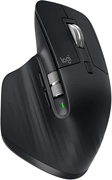 Logitech MX Master 3 Advanced Wireless Mouse, Ultrafast Scrolling, Use on Any Surface, Ergonomic, 4000 DPI, Customization, USB-C, Bluetooth, USB, Apple Mac, Microsoft PC Windows, Linux, iPad- Black