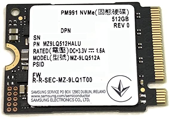 Generic Samsung SSD 512GB PM991 M.2 2230 30mm NVMe PCIe Gen3 x4 MZ9LQ512HALU MZ-9LQ512A Solid State Drive Compatible with Dell HP Lenovo