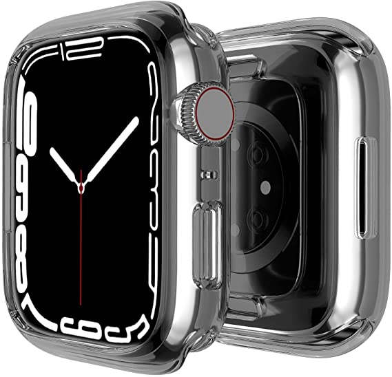 [2 Pack] Choiche Compatible for Apple Watch Series 7 45mm Case Bumper, Soft TPU Protective Cover Compatible for iWatch Series 7 45mm (Crystal Clear)