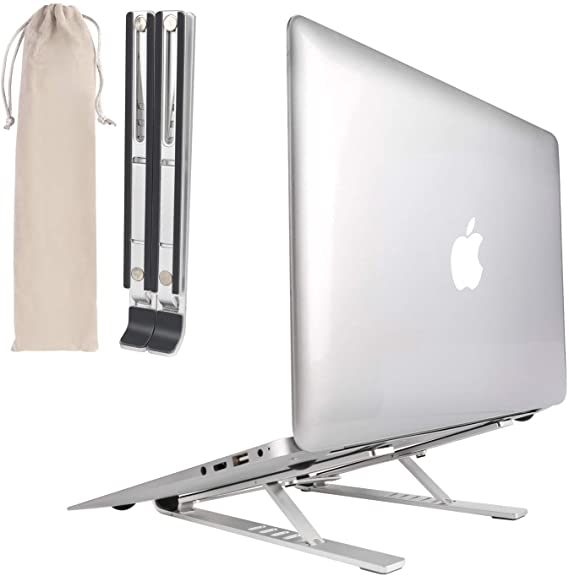 Laptop Stand Laptop Riser , Adjustable Aluminum Notebook Stand, Foldable Non-Slip Computer Holder for MacBook Air Pro, Lenovo, Dell, More 10-15.6” Laptops Upgraded Laptop Stand