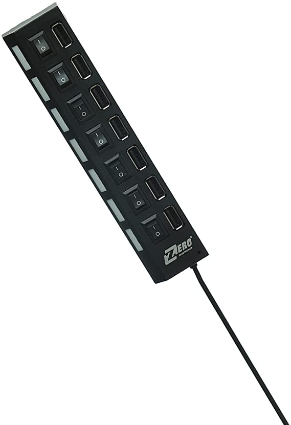 Zero High Quality High Speed USB Hub 4 Slots - Black