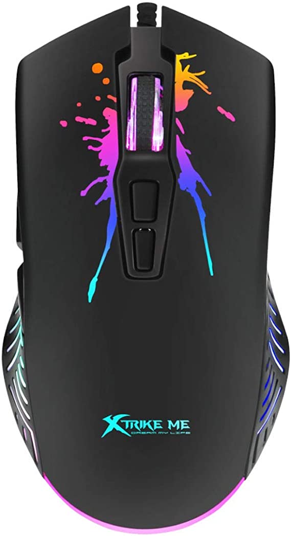 Xtrike me GM-215 Optical Gaming Mouse with DPI Adjustable (7200/4800/2400/1200) 7 Buttons, Backlit