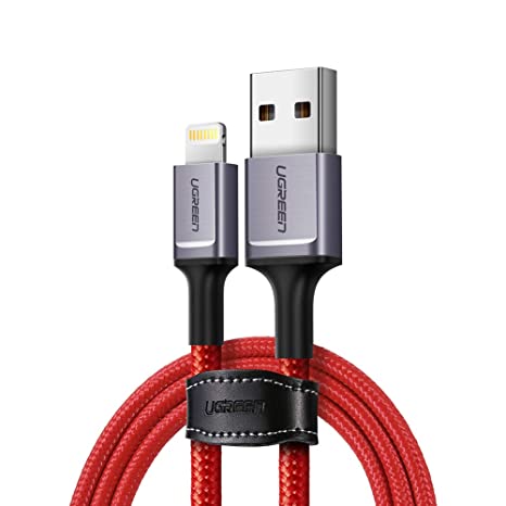 UGREEN iPhone Charging Cable [Apple MFi Certified] Lightning Cord compatible for New iPhone 13 Pro/13 Pro Max/13/13 mini, New ipad 9, 12 mini/12/12 Pro/12 Pro Max, 11/11Pro/XS/XS Max/XR/X- 1M Red