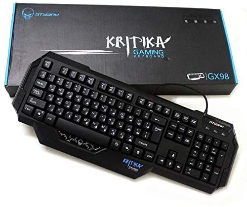 Kritika GX98 USB Membrane Gaming and Multimedia Keyboard, Blue Side LED Color -Black