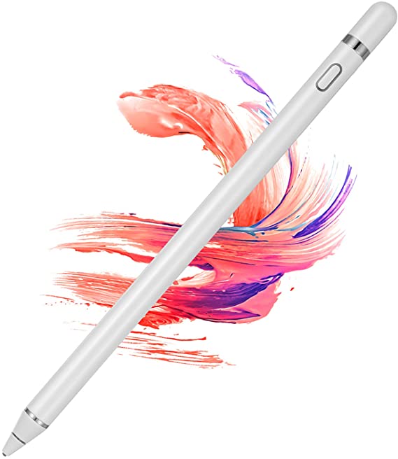 Active Stylus Pens for Touch Screens, Digital Stylish Pen Pencil Rechargeable Compatible with Most Capacitive Touch Screens (White)