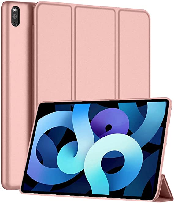 Smart Case Compatible with Huawei MatePad Pro 10.8 Inch 2021/2019 Smart Case Flip Cover Leather Case Soft TPU Back And Trifold Stand With Auto Sleep - Rose Gold