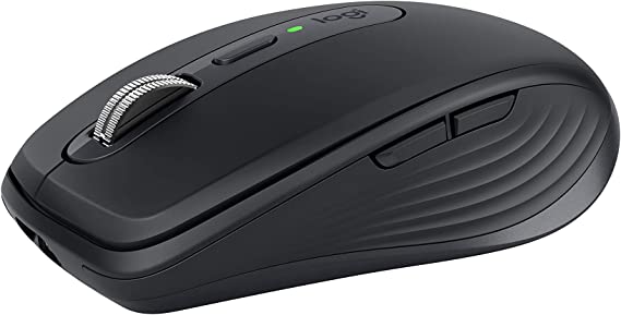 Logitech MX Anywhere 3 Compact Performance Mouse, Wireless, Comfort, Fast Scrolling, Any Surface, Portable, 4000DPI, Customizable Buttons, USB-C, Bluetooth - Graphite