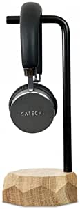 Headset Stand Metal and Wood Headphone Holder Solid Wood
