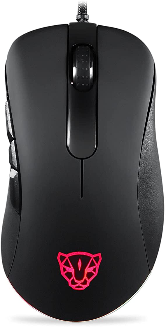 Motospeed Dual Sensor Macro Gaming Mouse 16.8 Million RGB Backlit 8 Button 6200 DPI,ZEUS6400 Engine,Ergonomic Optical PC Computer Gaming Mice