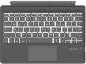 GreenLaw Surface Pro 7 Keyboard, 7 Color Backlit, Wireless Touchpad Keyboard for Surface Pro, Detachable Ultra-Slim Type Cover for Surface Pro 7+/7/6/5/4/3, Grey