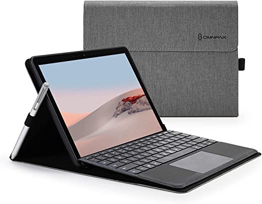 Omnpak Protective Case for Surface Go 2 2020 / Surface Go 2018 with Stylus Holder, Multiple Angle Polyester Slim Lightweight Cover, Compatible with Type Cover Keyboard