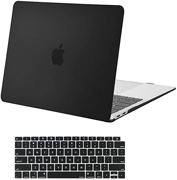 Ntech MacBook Air 13 Inch Case 2020 2019 2018 Release A2337 M1 A2179 A1932, Hard Case Shell Cover for MacBook Air 13-inch Model A2179 A1932 with Keyboard Skin Cover –Black