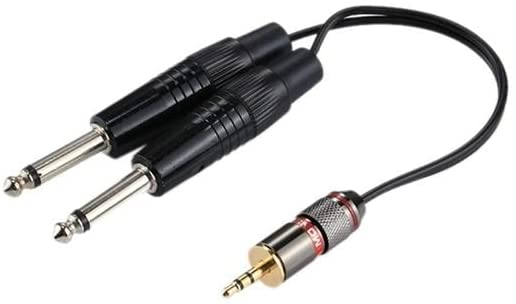 3.5mm Male to 2 x 6.35mm Male Mono Audio Adapter Cable, Total Length: about 30cm