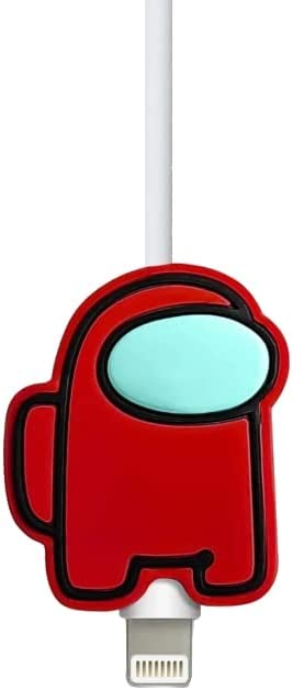 Astronaut Space Man Cable Bite Silicone Cable Protector For Your Charging Cable Cord/USB Cable - Red
