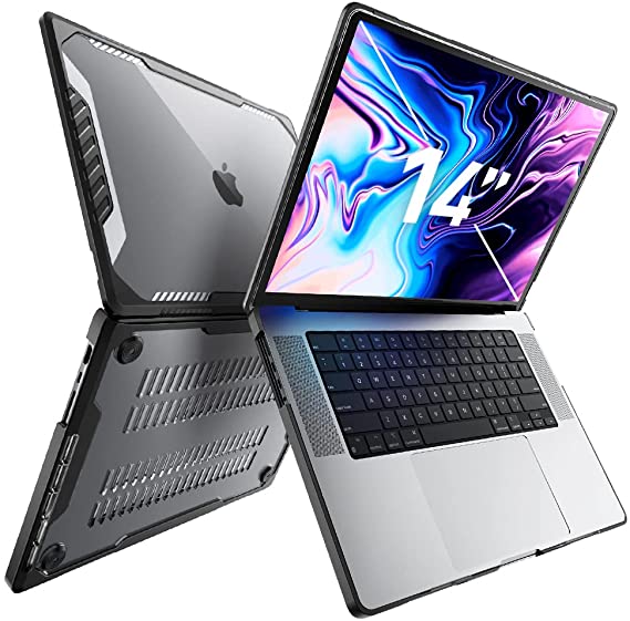 SUPCASE Unicorn Beetle Series Case for MacBook Pro 14 Inch (2021 Release) A2442 M1 Pro / M1 Max, Slim Rubberized TPU Bumper Cover for MacBook Pro 14" with Touch ID (Black)