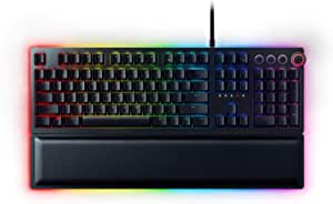Razer Huntsman Elite Mechanical Gaming Keyboard (with Opto-Mechanical Switches, Multifunctional Digital Knob, RGB Chroma Lighting, QWERTY Layout)