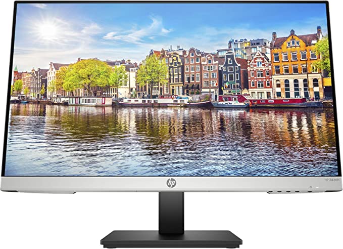 HP 23.8-Inch Ultra-Slim Led IPS Monitor -16:9 Fhd, Micro-Edge, Vesa Mount, Built-in Speakers, 75 Hz Refresh Rate, Hdmi, Display Port 1.2 and Vga Ports - HP 24Mh Display with Audio - 7Xm23Aa (Silver)