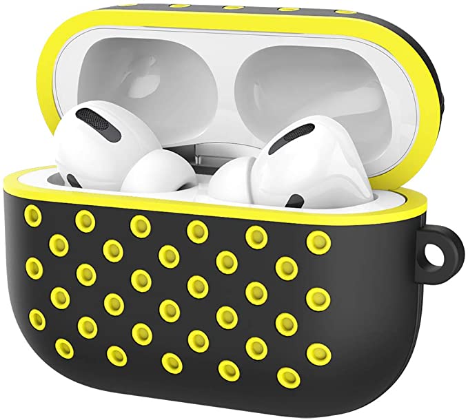 for AirPods Pro Case [Upgraded] Airpods Case Cover Protective Silicone Cover and Skin Compatible with Apple AirPods, Drop and Scratch Protection (Yellow)