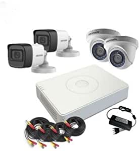 Hikvision 2megaphone Camera Surveillance System with 2 Built In Cameras with Mic 2 External Cameras with 8 Outputs Video Recorder and All Security System Accessories