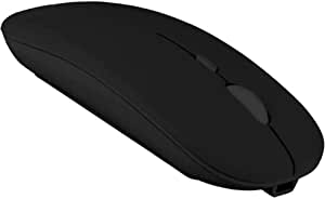 Wireless Mouse, Rechargeable Mouse for MacBook pro/MacBook air/Laptop/iMac/iPad/pc, Slim Silent Mouse 2.4G Portable Mobile Optical Office Mouse (Black)