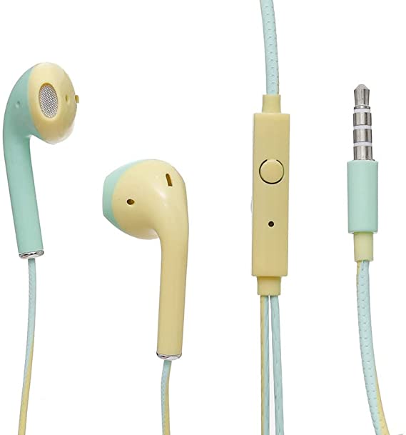 Wired Earbuds with Microphone Earbuds in Ear Headphones, Yellow Green