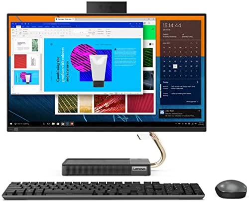 Lenovo IdeaCentre AIO 5 24IOB6 Intel Core i5-11400H 8GB RAM - 1TB HDD + 256GB SSD Wireless Charging Pad for Smartphones- Nvidia Gforce MX450 2GB Wireless Keyboard + Mouse - Dos - Graphite Gray